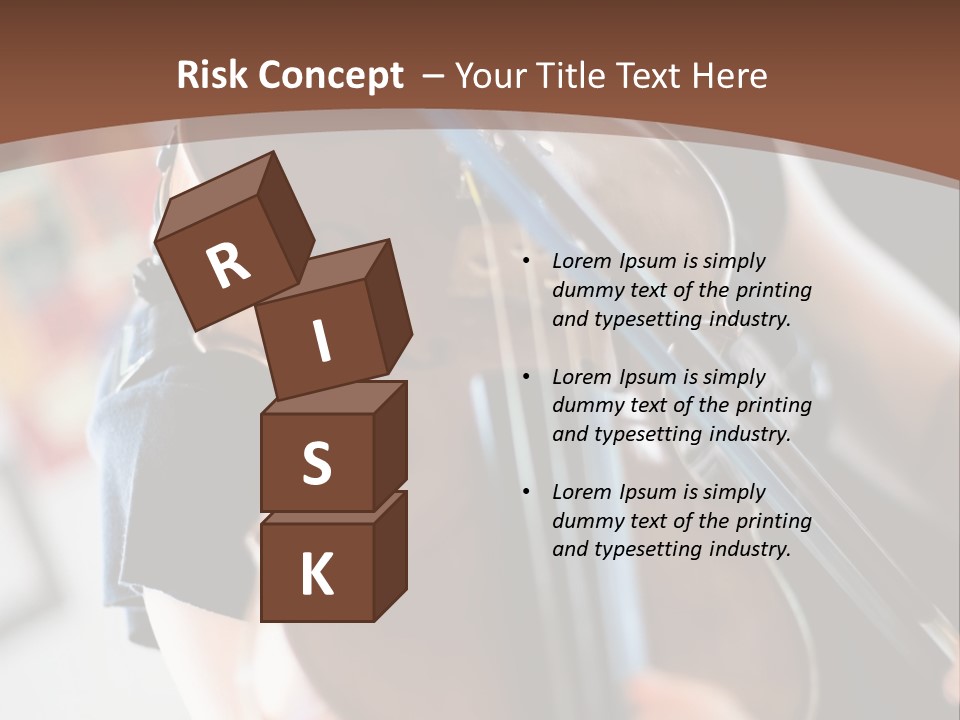 A Young Girl Playing A Violin On A Brown Background PowerPoint Template