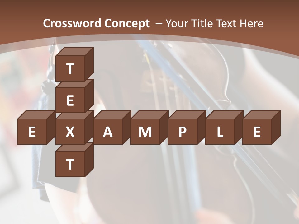 A Young Girl Playing A Violin On A Brown Background PowerPoint Template