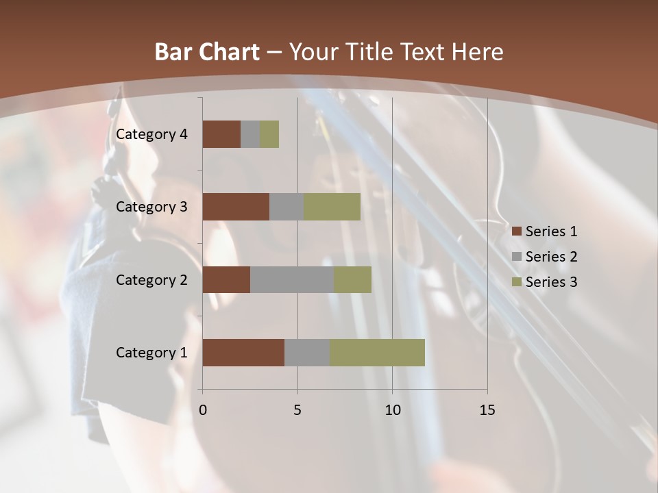 A Young Girl Playing A Violin On A Brown Background PowerPoint Template