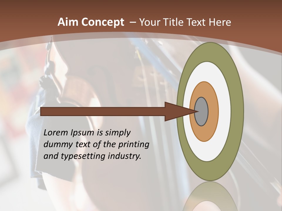 A Young Girl Playing A Violin On A Brown Background PowerPoint Template