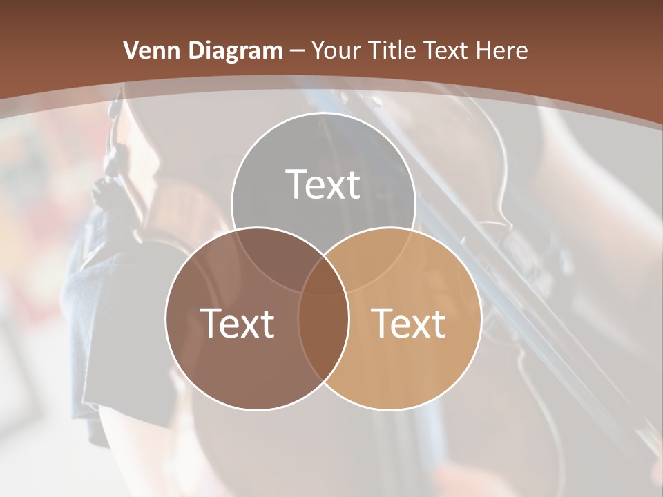 A Young Girl Playing A Violin On A Brown Background PowerPoint Template