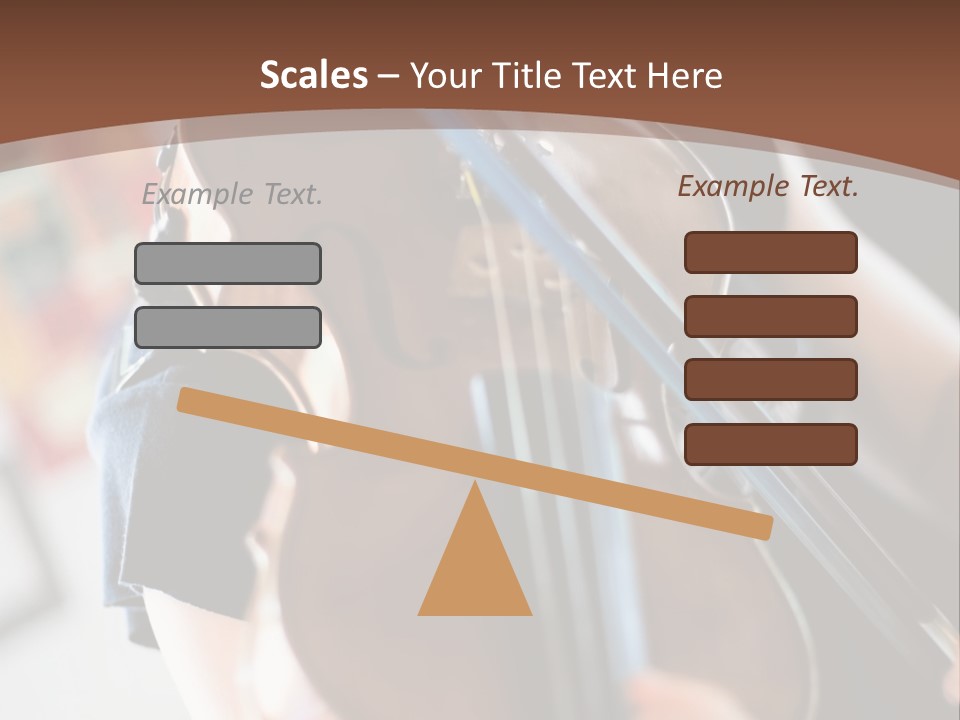 A Young Girl Playing A Violin On A Brown Background PowerPoint Template