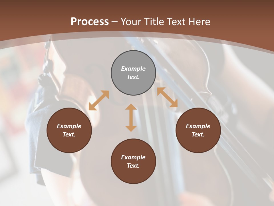 A Young Girl Playing A Violin On A Brown Background PowerPoint Template