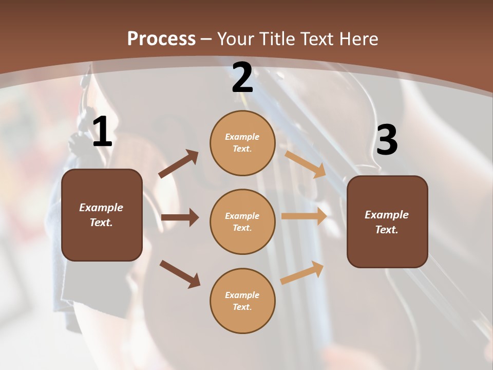 A Young Girl Playing A Violin On A Brown Background PowerPoint Template