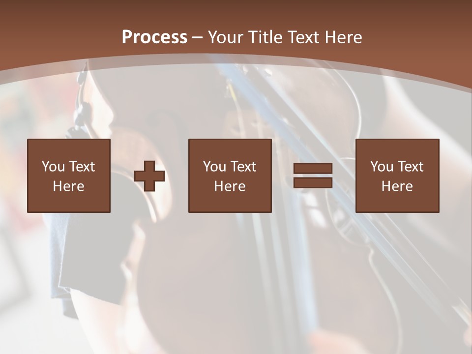 A Young Girl Playing A Violin On A Brown Background PowerPoint Template