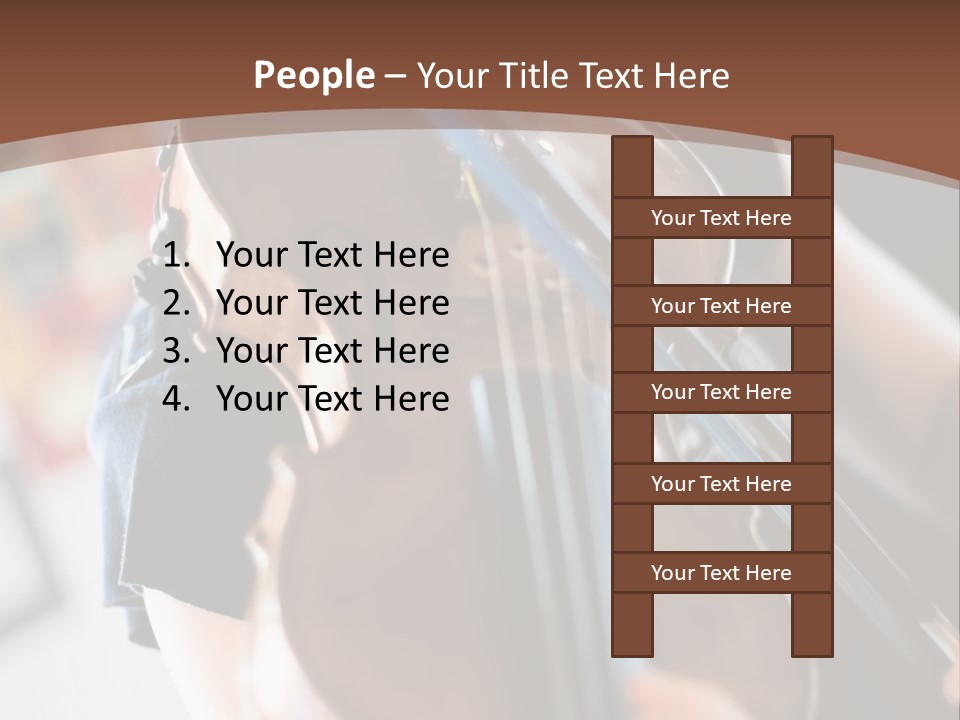 A Young Girl Playing A Violin On A Brown Background PowerPoint Template