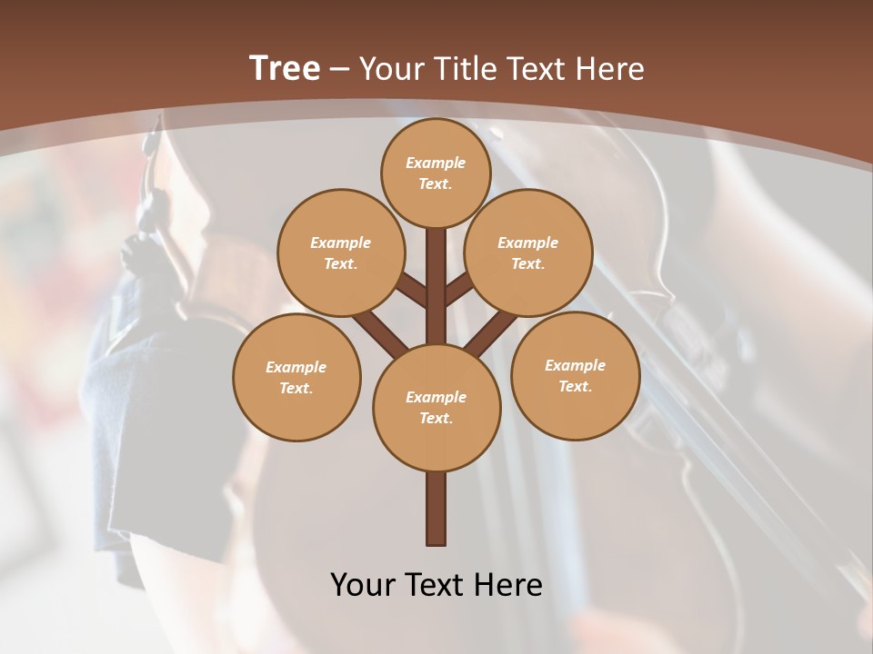 A Young Girl Playing A Violin On A Brown Background PowerPoint Template