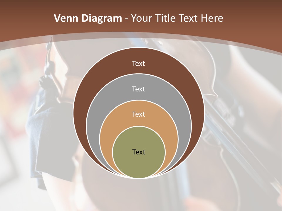 A Young Girl Playing A Violin On A Brown Background PowerPoint Template