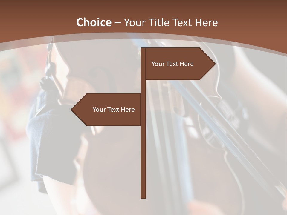 A Young Girl Playing A Violin On A Brown Background PowerPoint Template