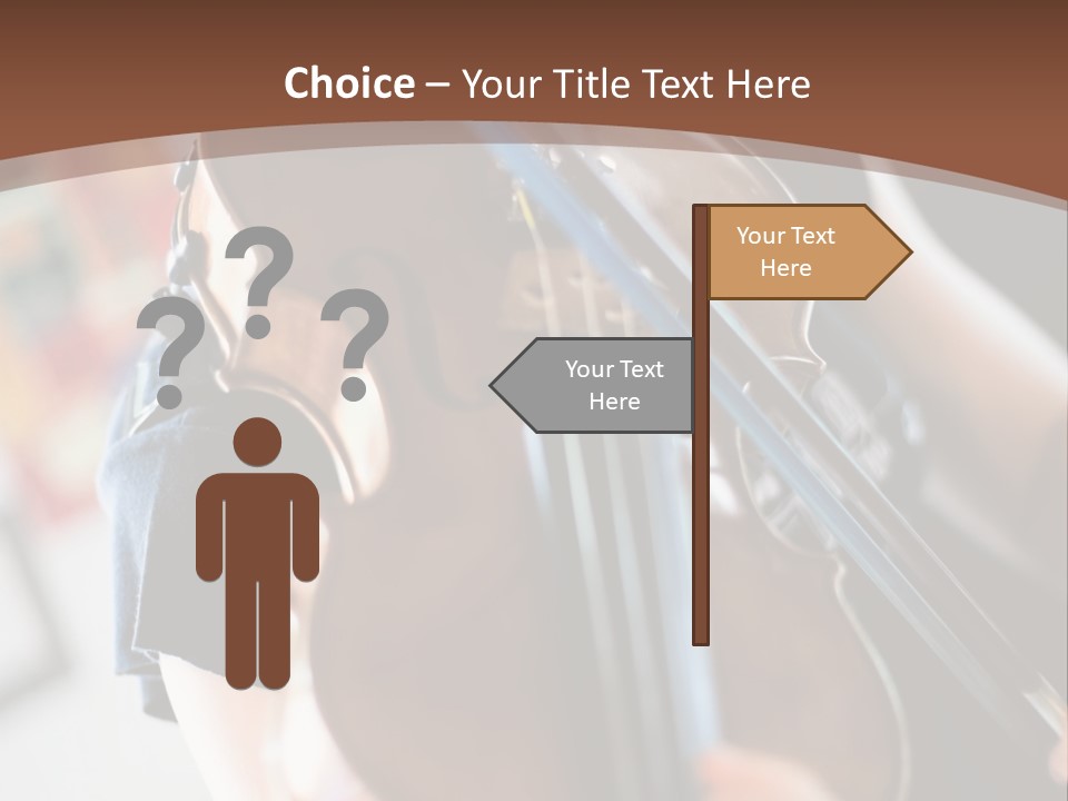 A Young Girl Playing A Violin On A Brown Background PowerPoint Template