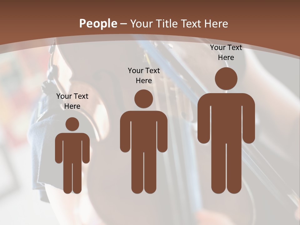 A Young Girl Playing A Violin On A Brown Background PowerPoint Template