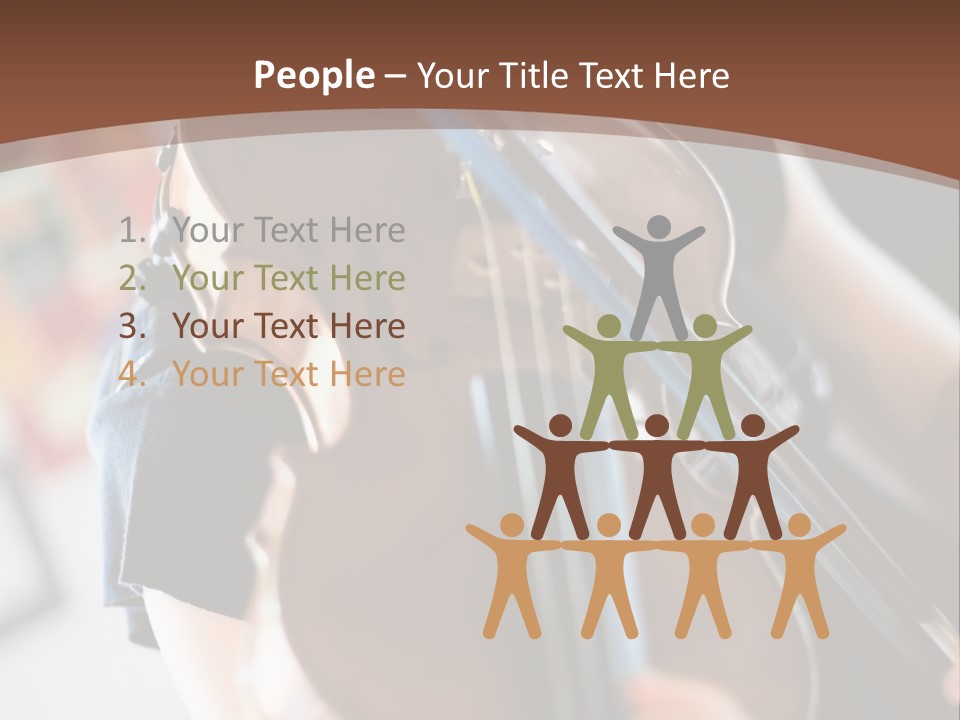 A Young Girl Playing A Violin On A Brown Background PowerPoint Template