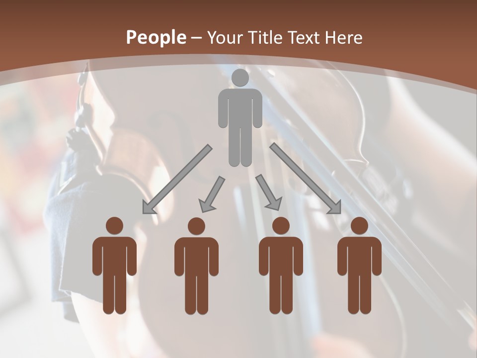 A Young Girl Playing A Violin On A Brown Background PowerPoint Template