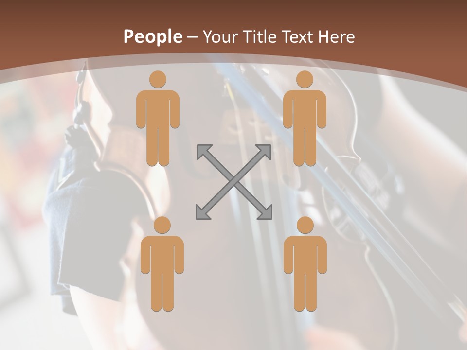 A Young Girl Playing A Violin On A Brown Background PowerPoint Template