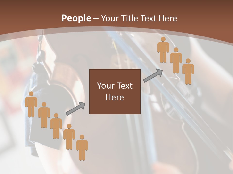 A Young Girl Playing A Violin On A Brown Background PowerPoint Template