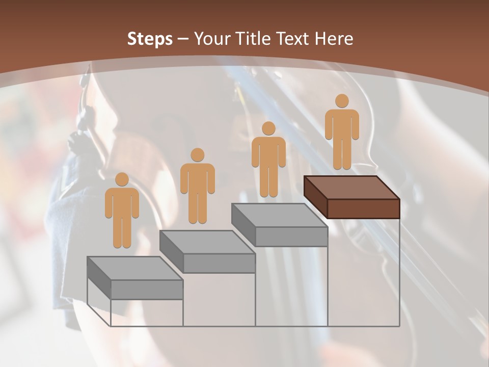 A Young Girl Playing A Violin On A Brown Background PowerPoint Template