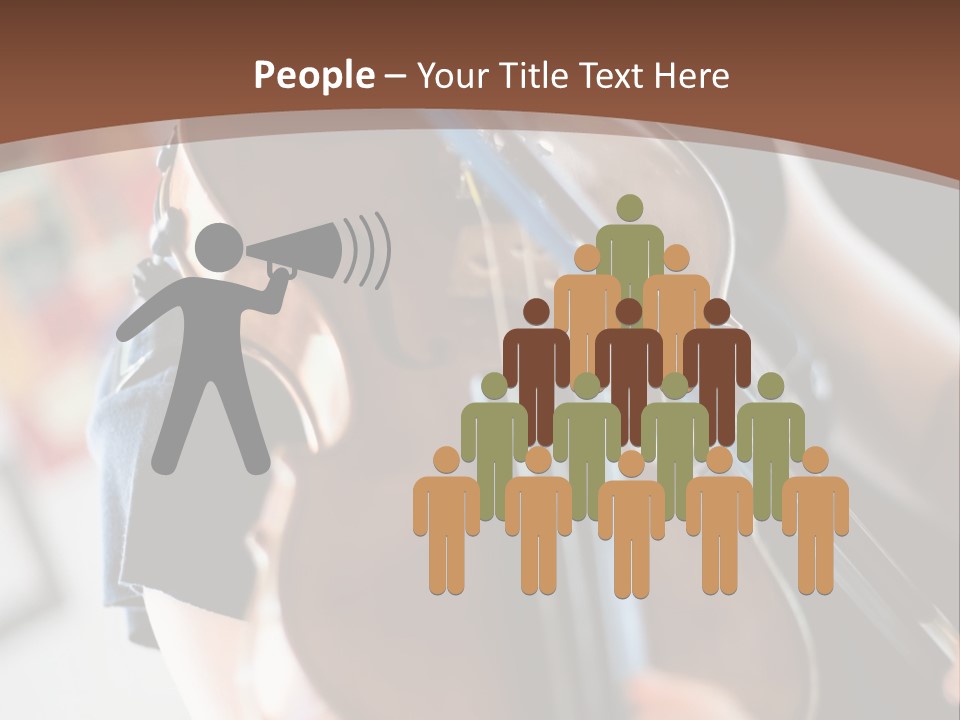 A Young Girl Playing A Violin On A Brown Background PowerPoint Template