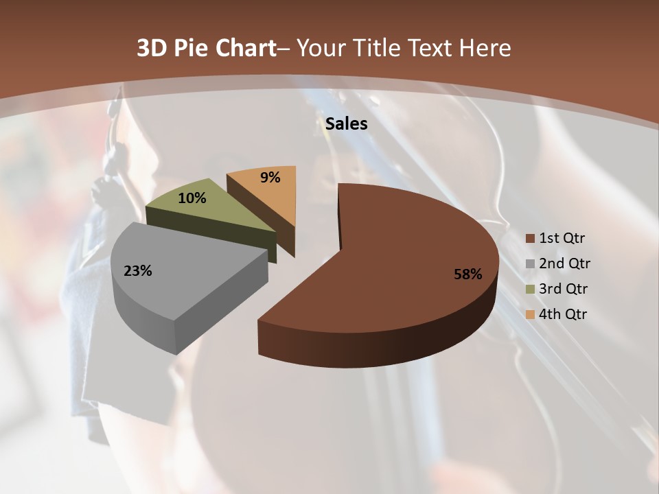 A Young Girl Playing A Violin On A Brown Background PowerPoint Template