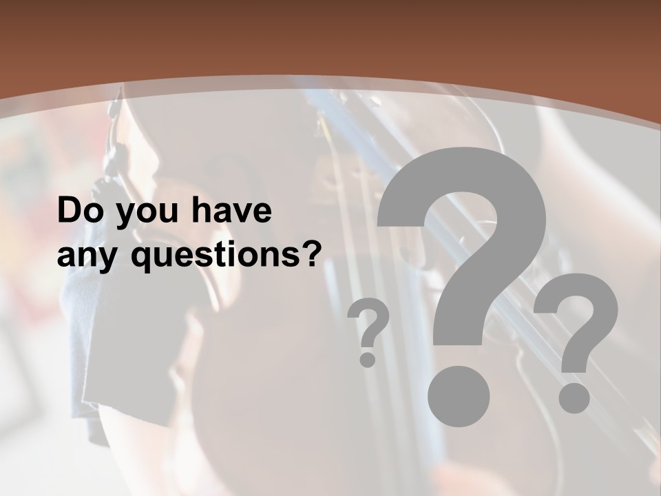 A Young Girl Playing A Violin On A Brown Background PowerPoint Template