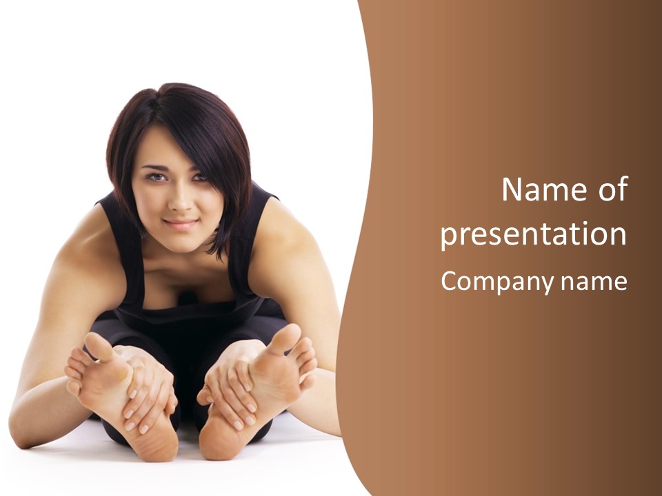 A Woman Laying On The Ground With Her Feet Up PowerPoint Template