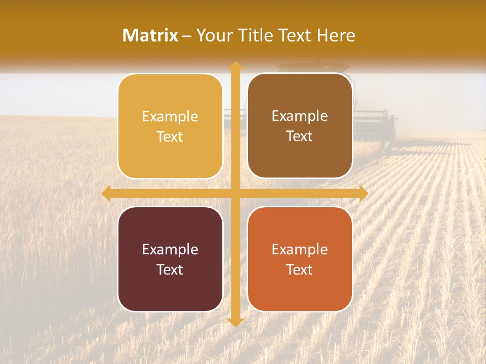 A Farm Field With A Combiner In The Middle Of It PowerPoint Template