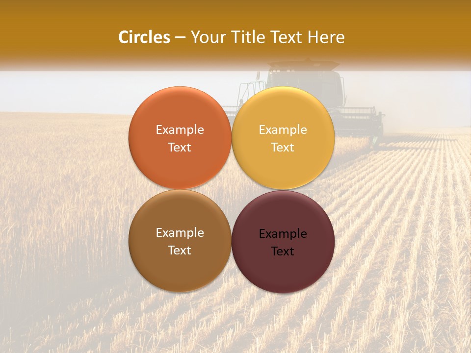A Farm Field With A Combiner In The Middle Of It PowerPoint Template