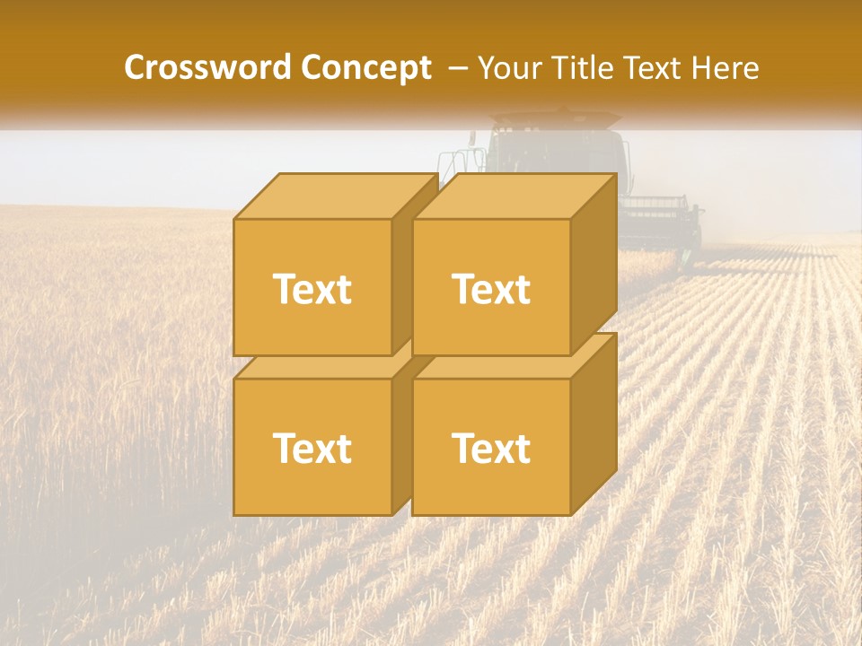 A Farm Field With A Combiner In The Middle Of It PowerPoint Template