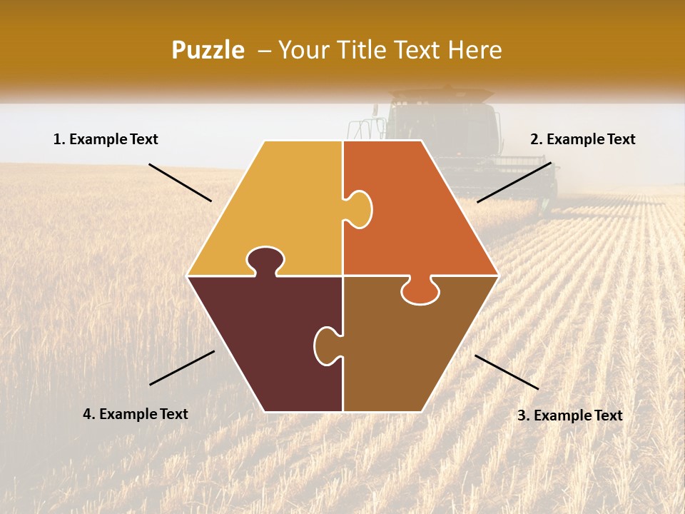 A Farm Field With A Combiner In The Middle Of It PowerPoint Template