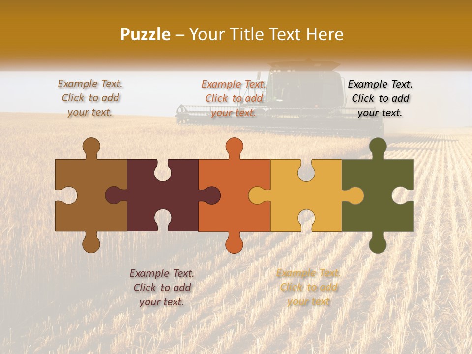 A Farm Field With A Combiner In The Middle Of It PowerPoint Template