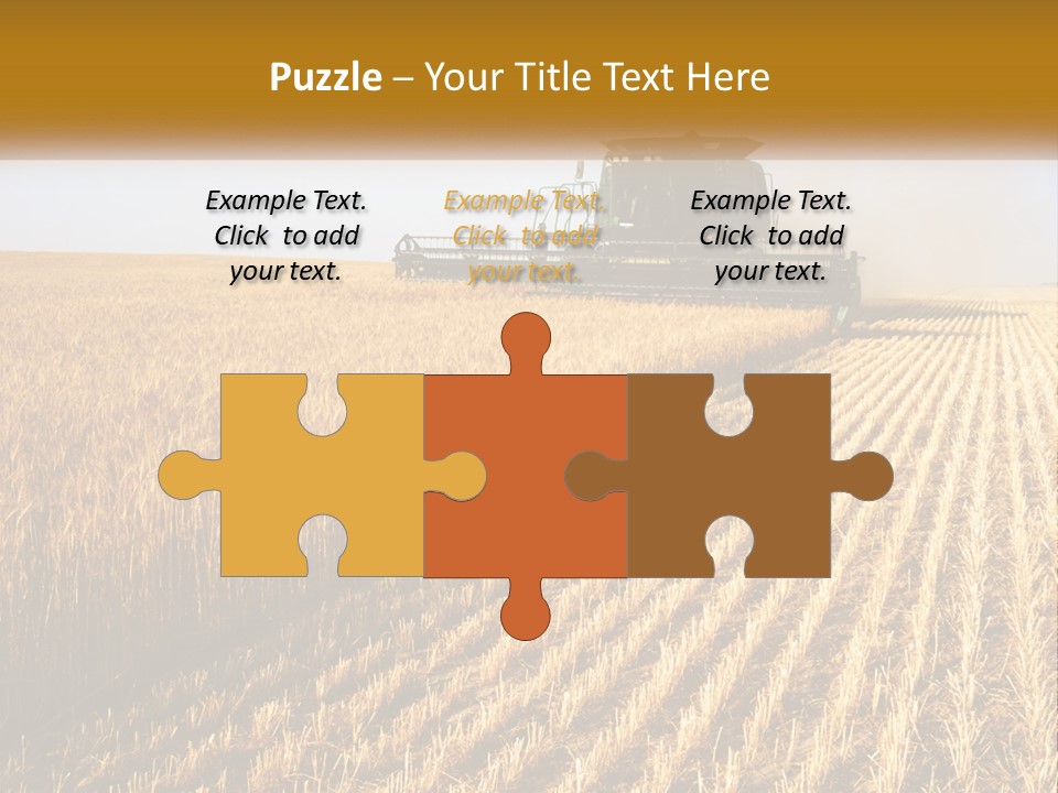 A Farm Field With A Combiner In The Middle Of It PowerPoint Template