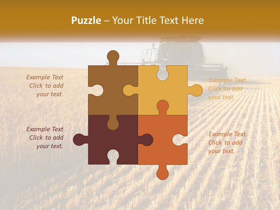 A Farm Field With A Combiner In The Middle Of It PowerPoint Template