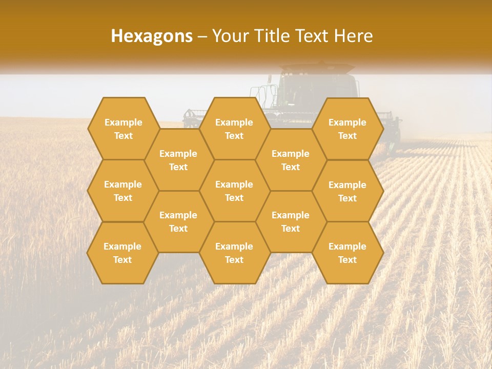 A Farm Field With A Combiner In The Middle Of It PowerPoint Template
