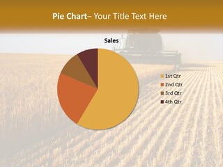A Farm Field With A Combiner In The Middle Of It PowerPoint Template