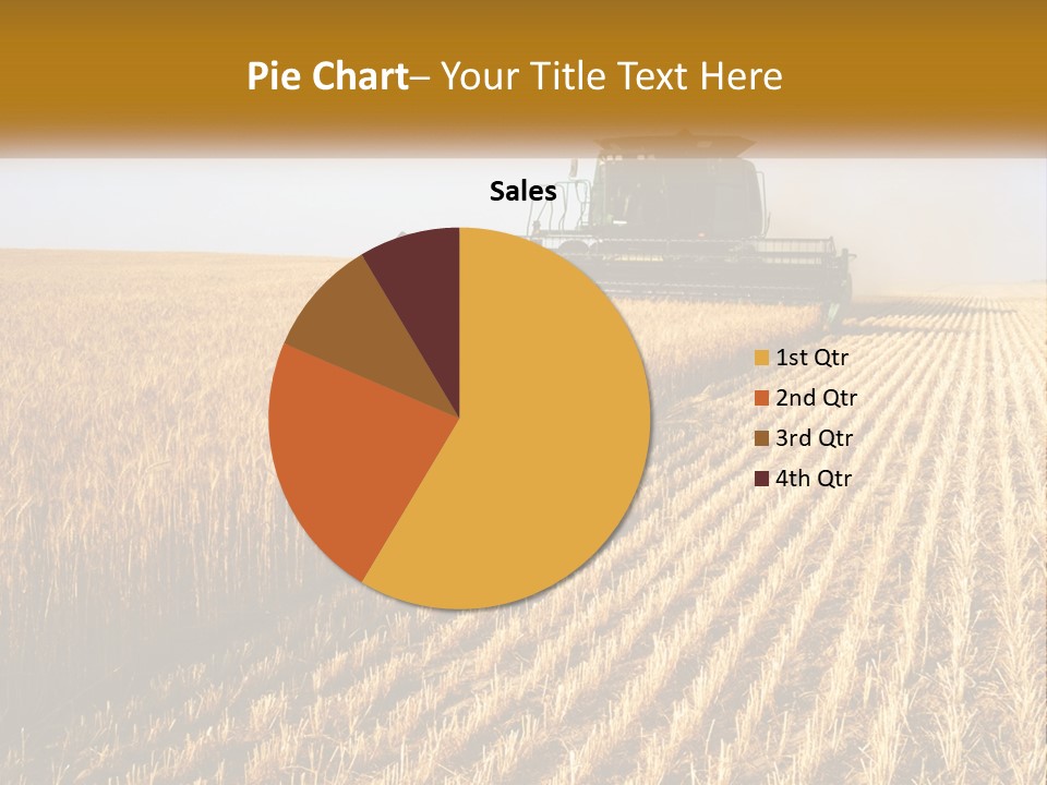 A Farm Field With A Combiner In The Middle Of It PowerPoint Template