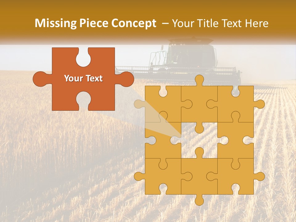 A Farm Field With A Combiner In The Middle Of It PowerPoint Template