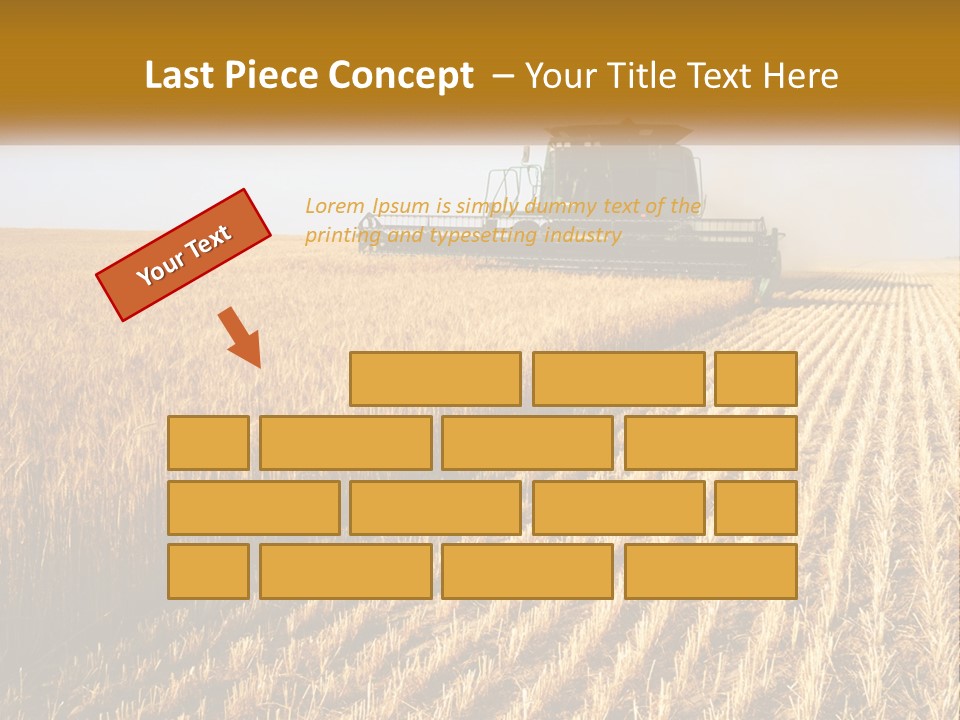 A Farm Field With A Combiner In The Middle Of It PowerPoint Template