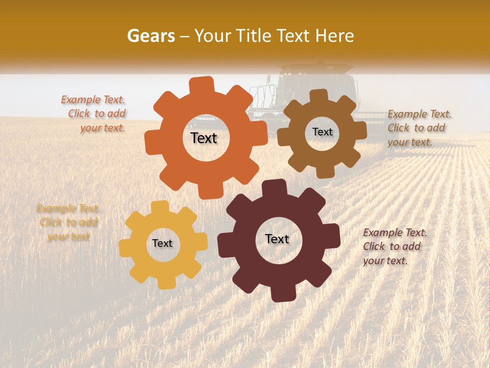 A Farm Field With A Combiner In The Middle Of It PowerPoint Template