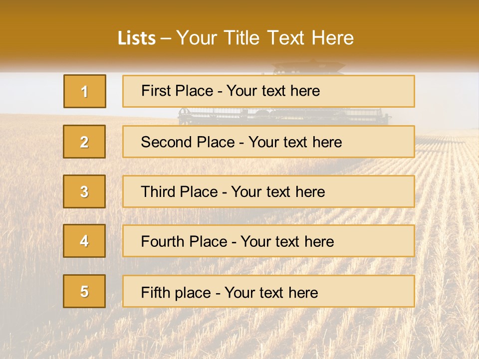 A Farm Field With A Combiner In The Middle Of It PowerPoint Template