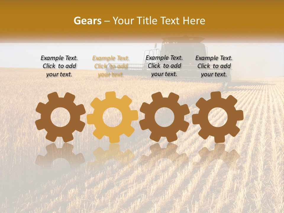 A Farm Field With A Combiner In The Middle Of It PowerPoint Template