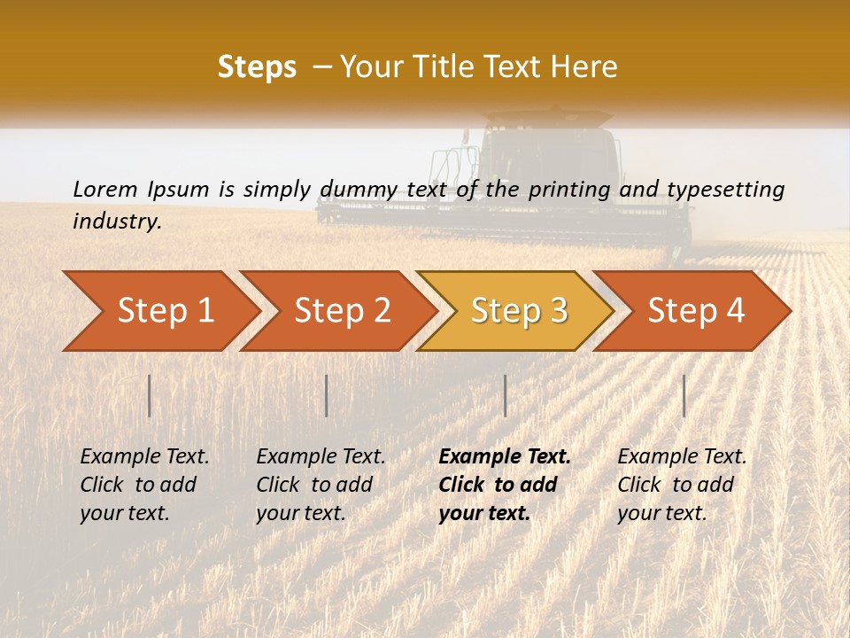A Farm Field With A Combiner In The Middle Of It PowerPoint Template