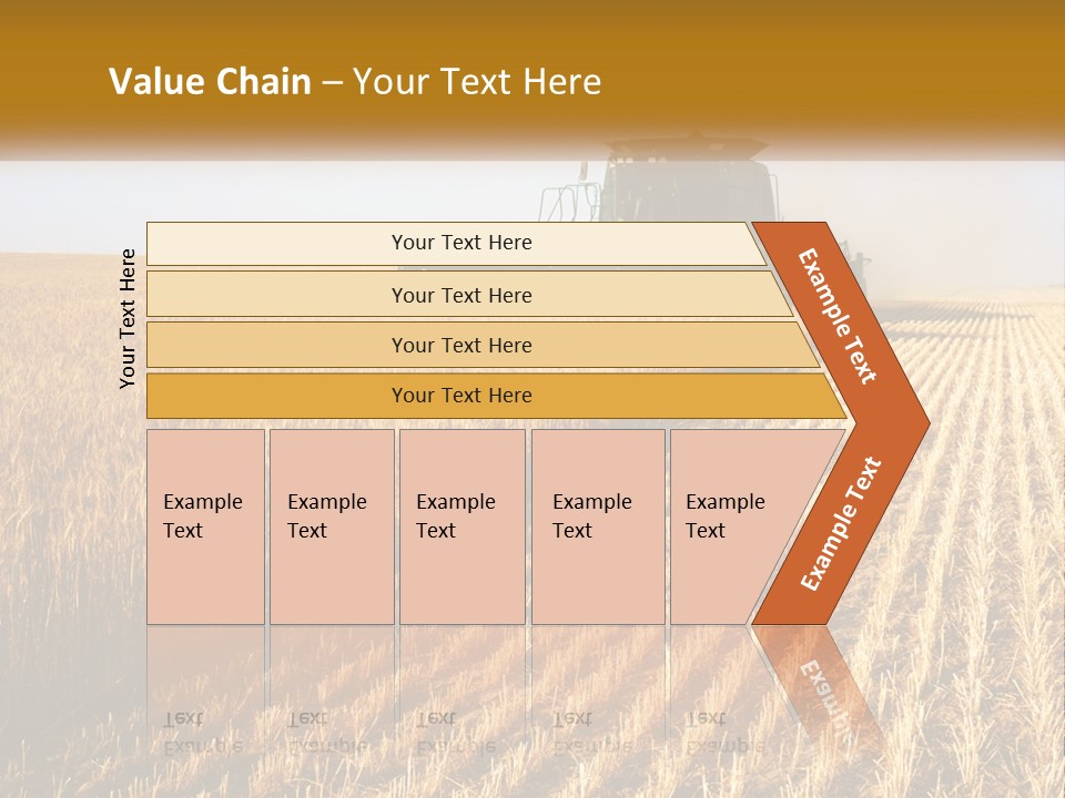 A Farm Field With A Combiner In The Middle Of It PowerPoint Template