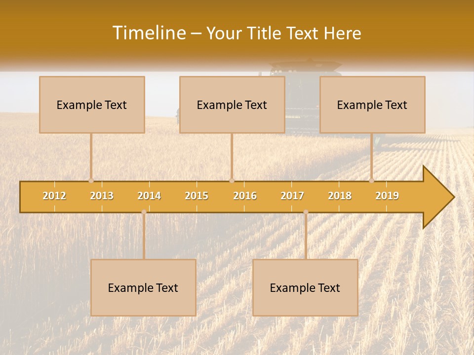 A Farm Field With A Combiner In The Middle Of It PowerPoint Template