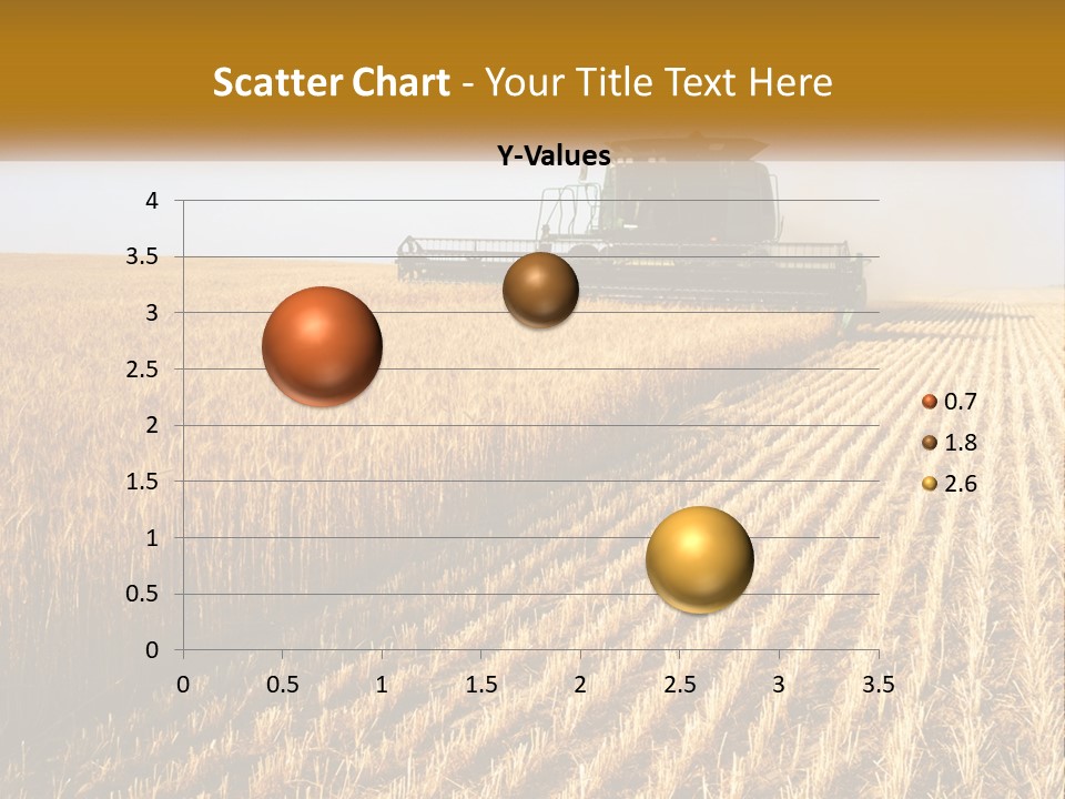 A Farm Field With A Combiner In The Middle Of It PowerPoint Template