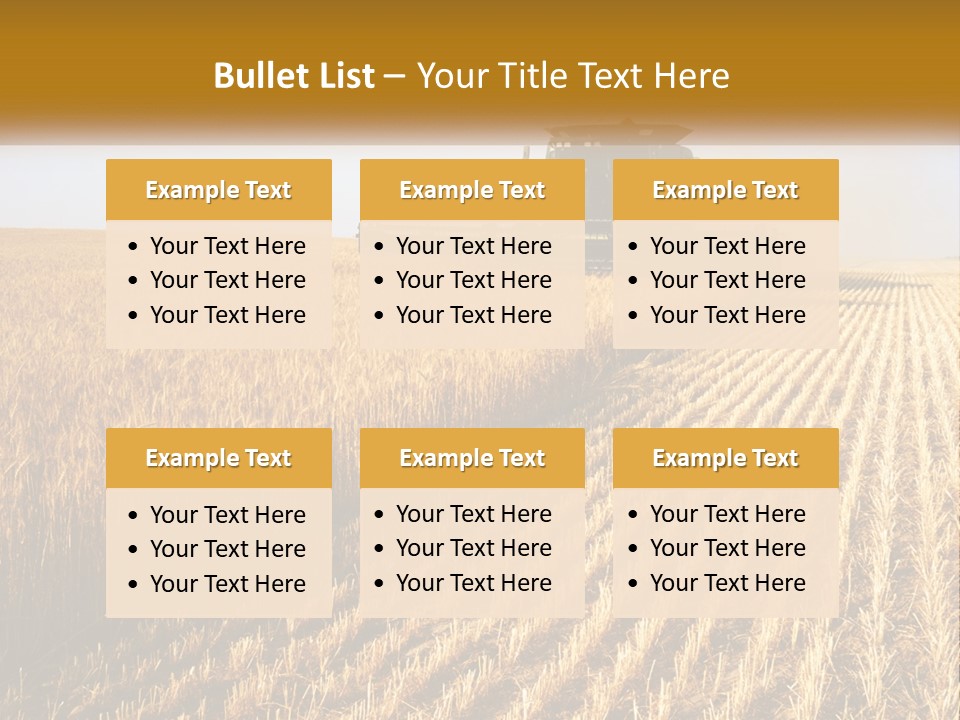 A Farm Field With A Combiner In The Middle Of It PowerPoint Template