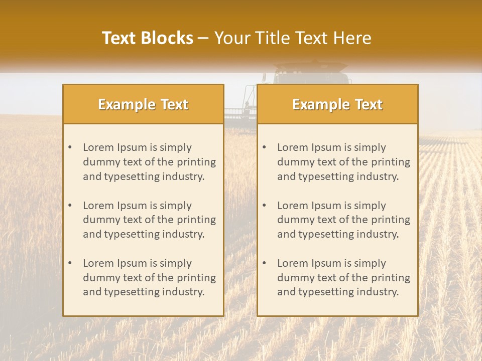 A Farm Field With A Combiner In The Middle Of It PowerPoint Template
