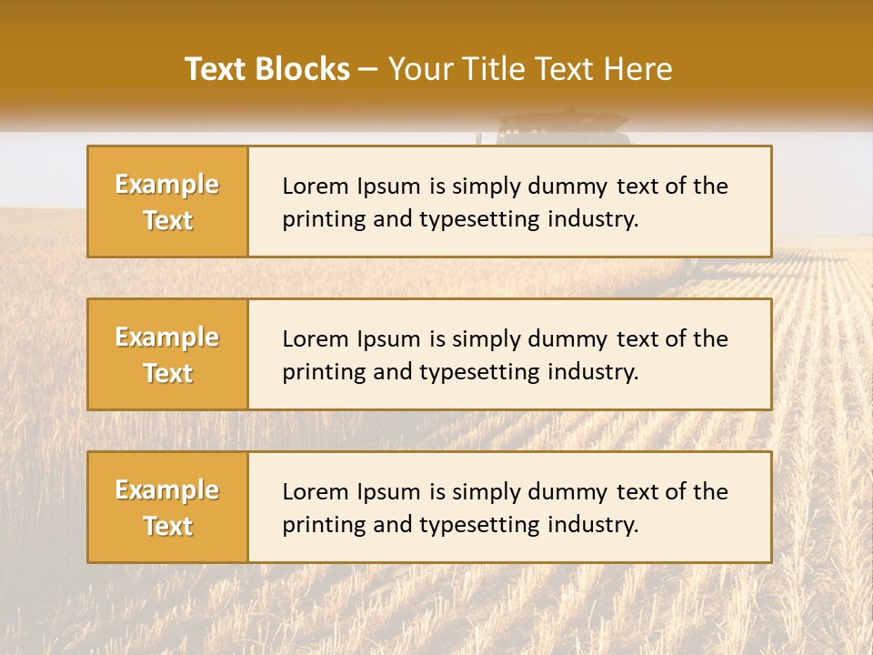 A Farm Field With A Combiner In The Middle Of It PowerPoint Template