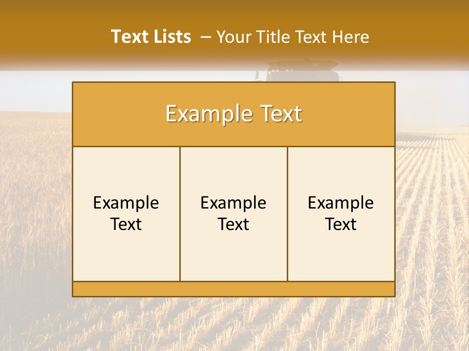 A Farm Field With A Combiner In The Middle Of It PowerPoint Template