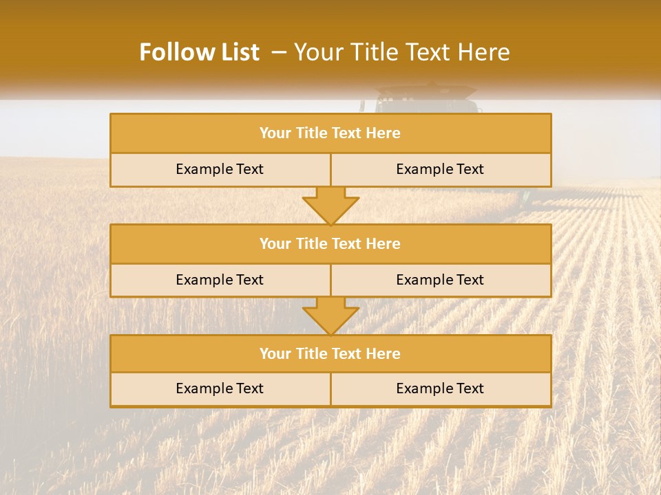 A Farm Field With A Combiner In The Middle Of It PowerPoint Template