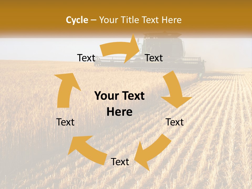 A Farm Field With A Combiner In The Middle Of It PowerPoint Template