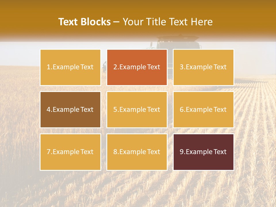 A Farm Field With A Combiner In The Middle Of It PowerPoint Template